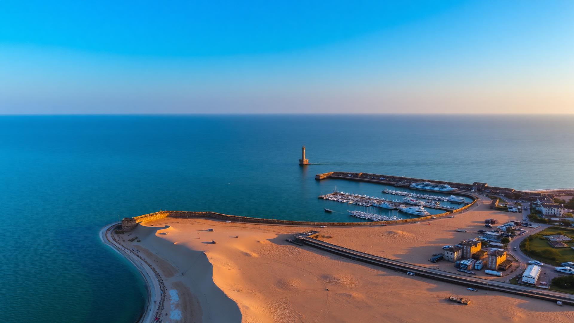 Port de Cherbourg-en-Cotentin au coucher du soleil
